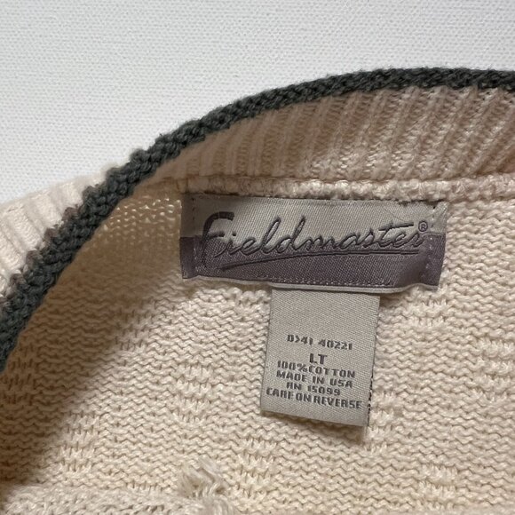 Fieldmaster Sweater Vintage Made in USA Deer Beige Men's size LT Large Tall - Picture 5 of 7